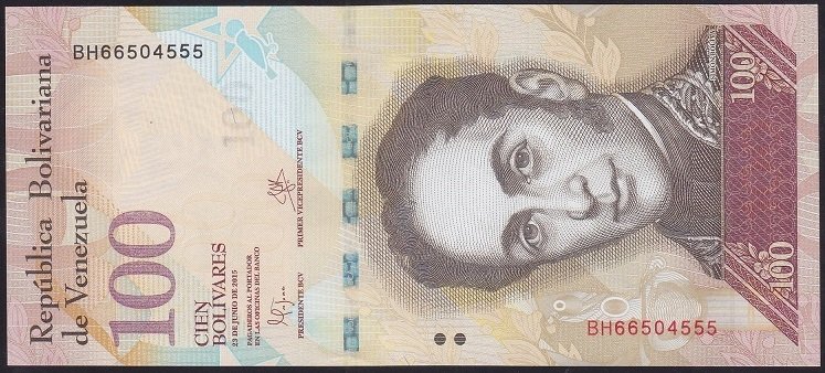 VENEZUELA 100 BOLİVARES 2015 ÇİL 555