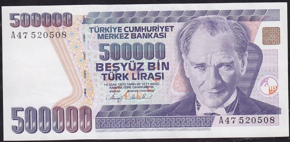7.Emisyon 1.Tertip 500.000 Lira A47 520508 Ççt Çilaltı