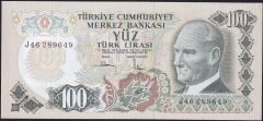 6.Emisyon 3.Tertip 100 Lira J46 289649 Çil
