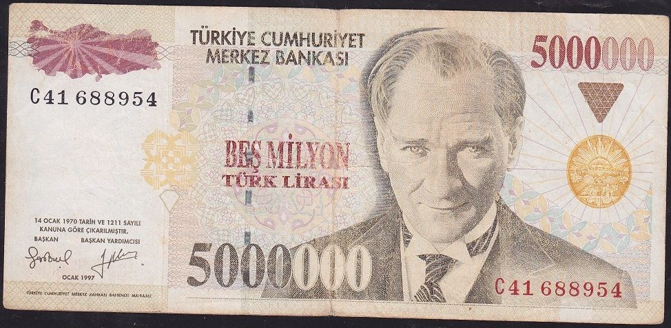 7.Emisyon 5 000 000 Lira C41 688954 Çok Temiz