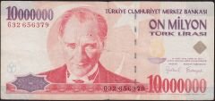 7.Emisyon 10 000 000 Lira G32 656379 Çok Temiz