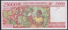 MADAGASKAR 25000 FRANCS 1998 ÇOK TEMİZ +