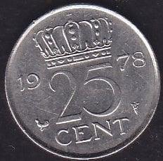 Hollanda 25 Cent 1978