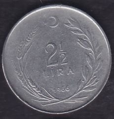 1966 Yılı 2.5 Lira Düz