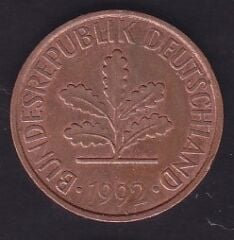 Almanya 2 Pfennig 1992 J