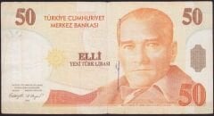 8.Emisyon 50 YTL B56 120172 Çok Temiz
