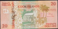 Cook Island 20 Dolar 1992 Çilaltı ( Kat yok Lekeler var )
