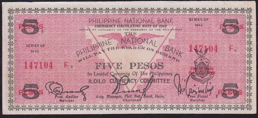 Filipinler 5 Pesos 1943 Çilaltı ( Acil İhtiyaç Parası )