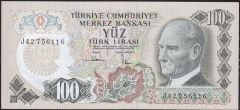 6.Emisyon 3.Tertip 100 Lira J42 756116 Çil