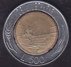 İtalya 500 Liret 1989