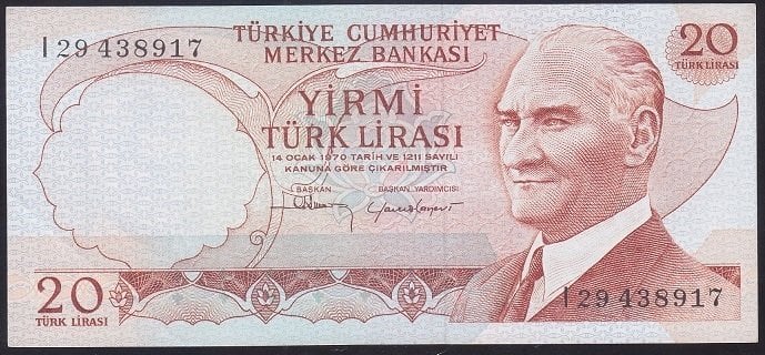 6.EMİSYON 4.TERTİP 20 LİRA I29 438917 ÇİLALTI