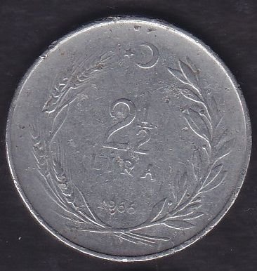 1966 Yılı 2.5 Lira Ters