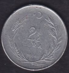 1966 Yılı 2.5 Lira Ters