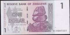 Zimbabwe 1 Dolar 2007 Çilaltı Pick 65