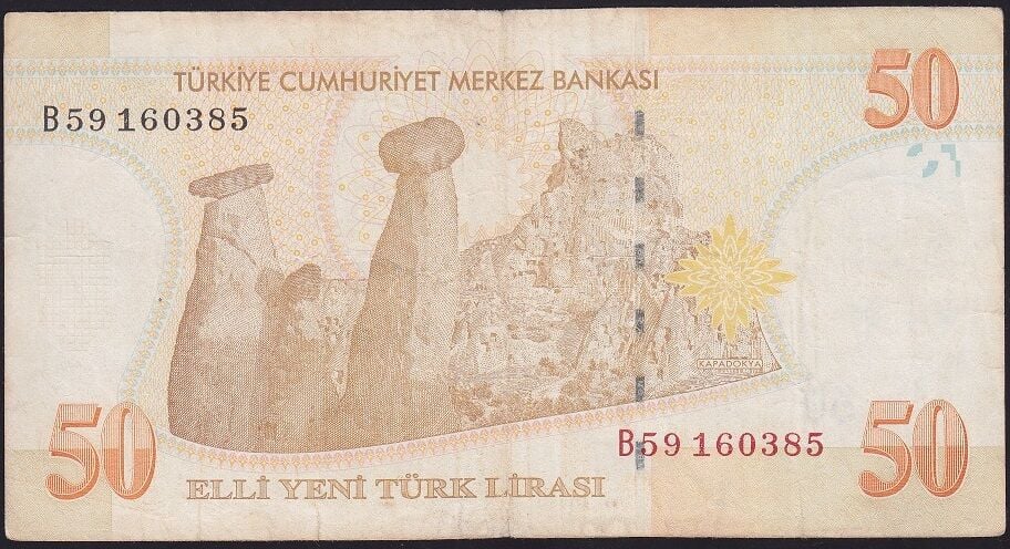 8.Emisyon 50 YTL B59 160385 Temiz