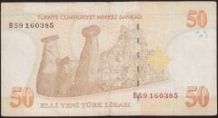 8.Emisyon 50 YTL B59 160385 Temiz