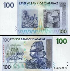 Zimbabwe 100 Dolar 2007 Çil Pick 69 AA