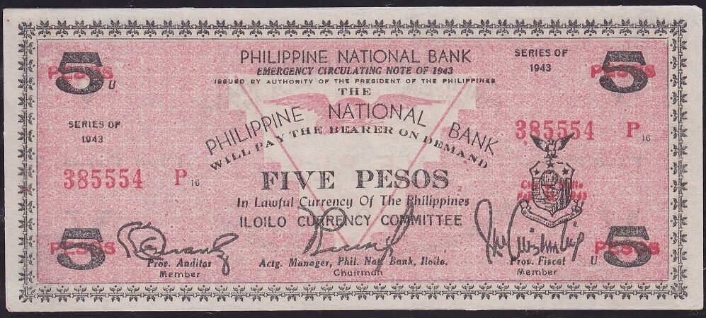 Filipinler 5 Pesos 1943 Çilaltı ( Acil İhtiyaç Parası )