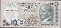 6.Emisyon 3.Tertip 100 Lira J41 845202 Çil