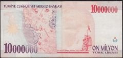 7.Emisyon 10 000 000 Lira G26 160587 Çok Temiz