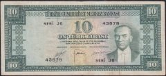 5.Emisyon 1.tertip 10 Lira J6 43878 Çok Temiz
