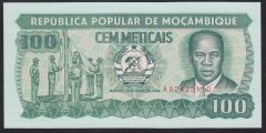 Mozambik 100 Meticais 1989 ÇİL AA Pick 130b