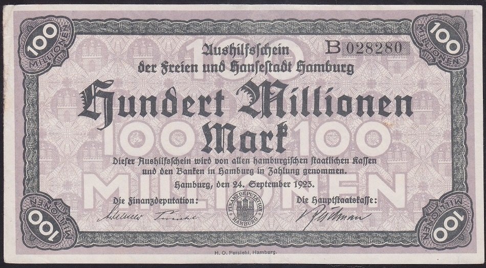 ALMANYA 100 MİLYON MARK 1923 ÇİLALTI