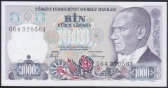 7.EMİSYON 2.TERTİP 1000 LİRA G64 320561 ÇİL