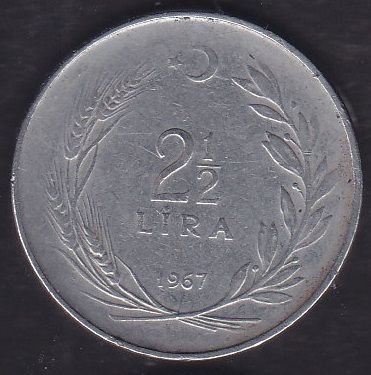 1967 Yılı 2.5 Lira Düz