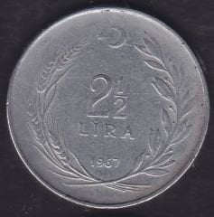 1967 Yılı 2.5 Lira Düz