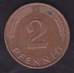 Almanya 2 Pfennig 1991 J