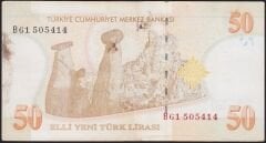 8.Emisyon 50 YTL B61 505414 Çok Temiz