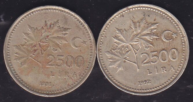 1991-92 Yılı 2500 Lira