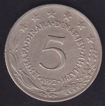 Yugoslavya 5 Dinar 1972