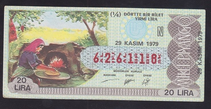 1979 29 KASIM ÇEYREK BİLET - N SERİSİ