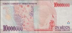 7.Emisyon 10 000 000 Lira E18 125557 Çok Temiz+