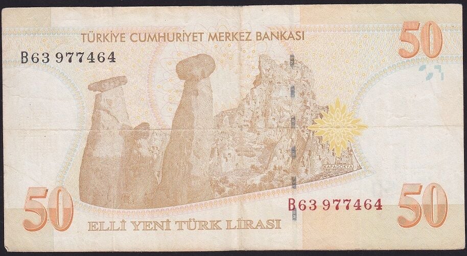 8.Emisyon 50 YTL B63 977464 Çok Temiz