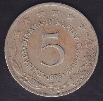 Yugoslavya 5 Dinar 1973