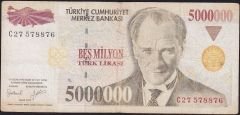 7.Emisyon 5 000 000 Lira C27 578876 Çok Temiz
