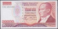 7.Emisyon 1.Tertip 20000 Lira E81 182162 Çilaltı Çil