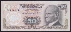 6.EMİSYON 1.TERTİP 50 LİRA G44 307342 ÇÇT ÇİLALTI