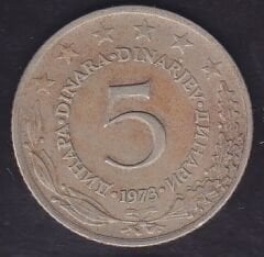 Yugoslavya 5 Dinar 1973