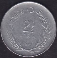 1970 Yılı 2.5 Lira Ters