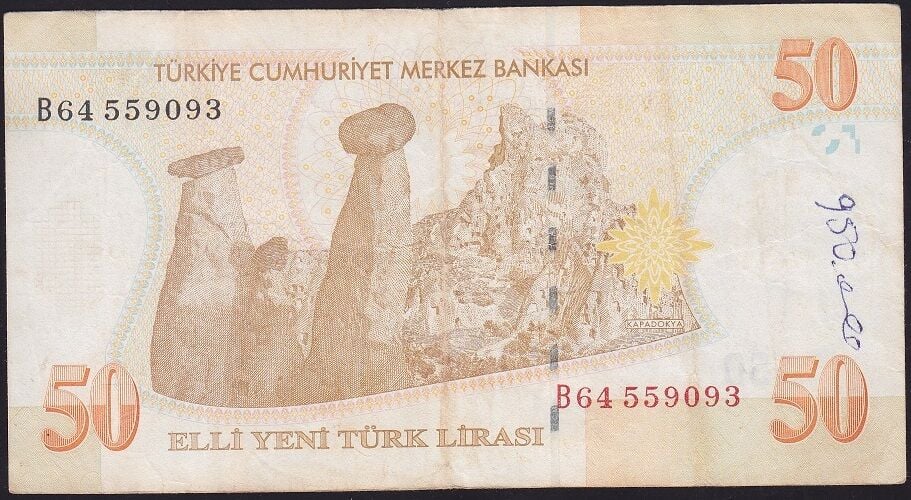 8.Emisyon 50 YTL B64 559093 Çok Temiz