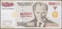 7.Emisyon 5 000 000 Lira C15 523887 Çok Temiz