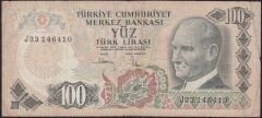 6.Emisyon 3.Tertip 100 Lira J33 146410 Temiz