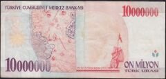 7.Emisyon 10 000 000 Lira G01 419764 Çok Temiz+