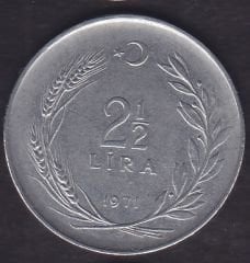 1971 Yılı 2.5 Lira Ters