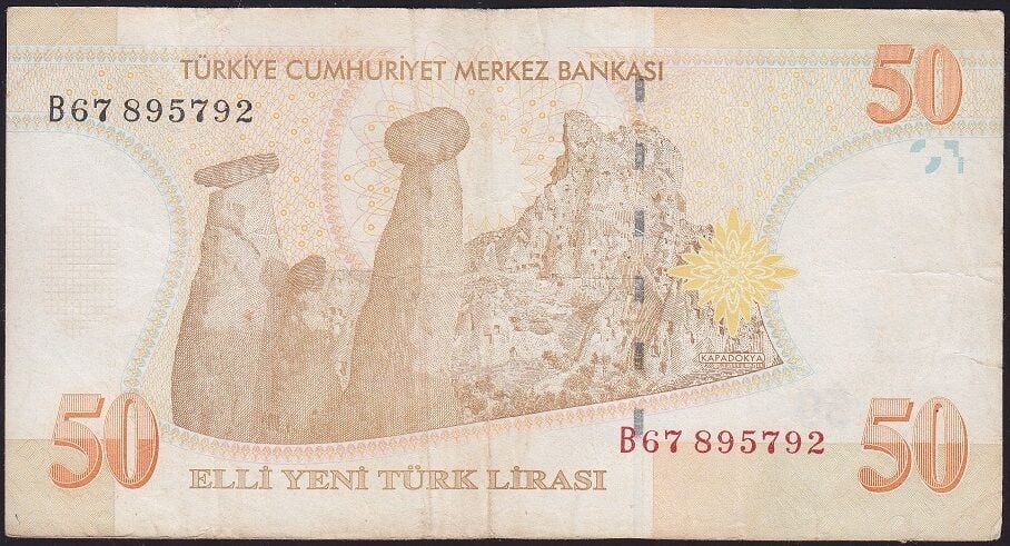 8.Emisyon 50 YTL B67 895792 Çok Temiz