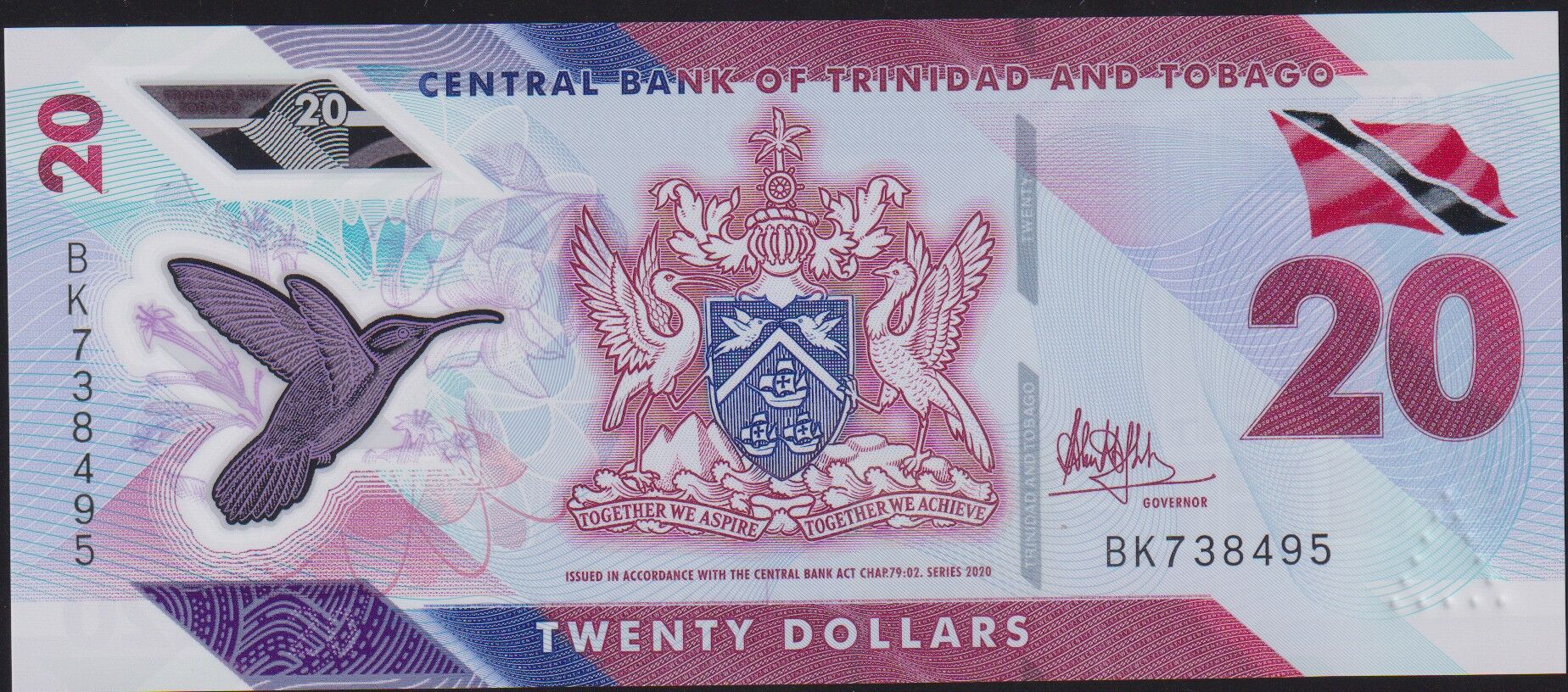 Trinidad Tobago 20 Dolar 2020 Çil Pick 63 Polimer